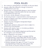 Washington Pool Rules Sign