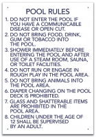 Wisconsin Pool Rules Sign