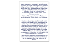 Human Trafficking Signs