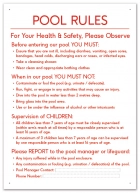 British Columbia Pool Rules Sign