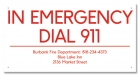 California In Emergency Dial 911 Sign