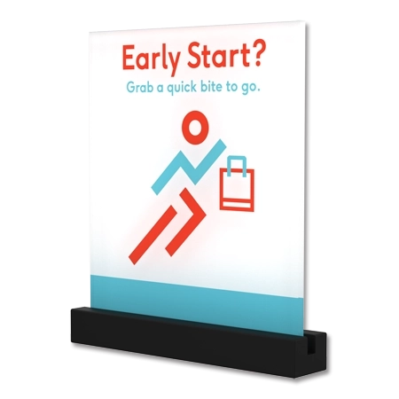 'Early Start? Grab a quick bite to go.' Breakfast Easel