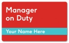 Front Desk Manager On Duty Sign