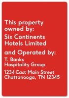 Front Desk Owned By and Operated By Sign