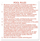 Hawaii Pool Rules Sign