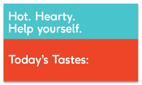 Hot Holding Sign Insert - Hot. Hearty. Help yourself.  - Replacement Only