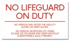 Kentucky No Lifeguard On Duty Sign