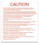 Maryland Spa Safety Rules Sign