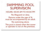 New Jersey Swimming Pool Supervision Sign