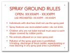 New York City Spray Ground Rules Sign