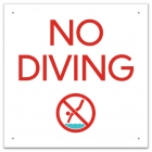 No Diving Sign with Symbol