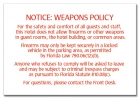 'Notice: Weapons Policy' Sign - FL Compliant - Acrylic Version