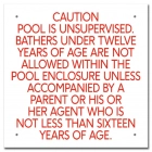 Ontario Canada Unsupervised Pool 2 Sign