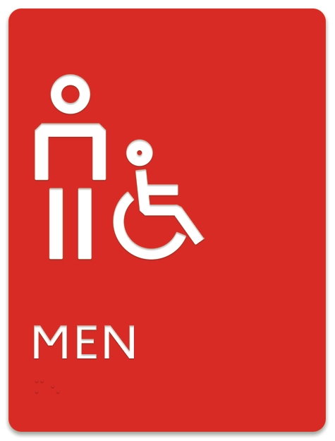 Public Restroom by Door Men w/Male/ISA Symbols