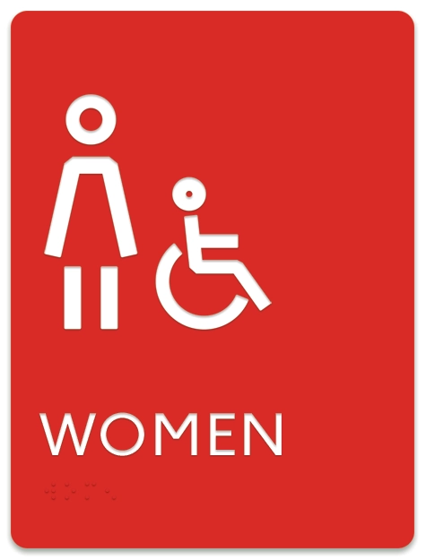 Public Women by Door Women Sign w/Female/ISA Symbols