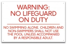 South Dakota No Lifeguard Pool Sign
