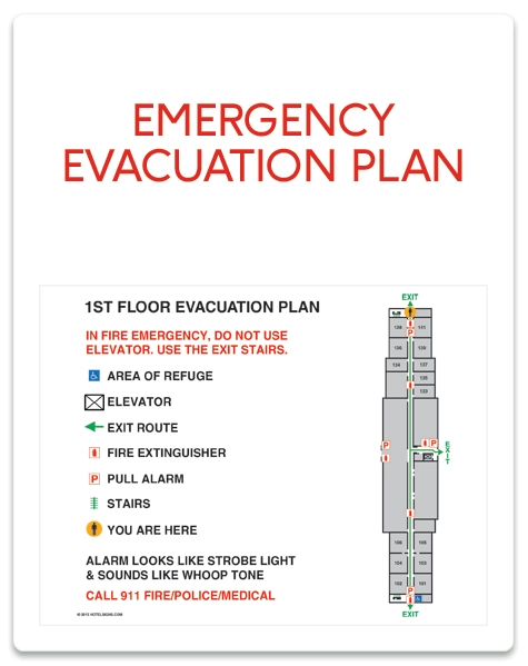 Standard Entrance Evacuation Plans - CA Compliant