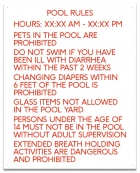 Texas Pool Rules Sign