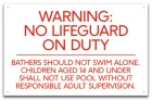 Utah No Lifeguard Pool Sign