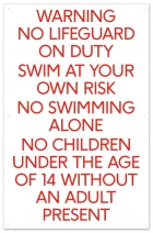 Virginia No Lifeguard Sign