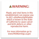 Warning Sign: Plastic and Vinyl