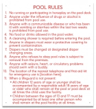 Washington Pool Rules Sign
