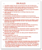 Washington Spa Rules Sign