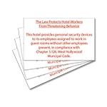 West Hollywood CA Housekeeper Protection Notice - Acrylic - 4 Pk