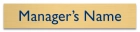 Additional Nameplate for Manager on Duty Sign
