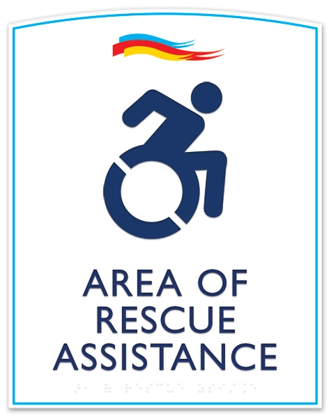 Area of Rescue Assistance Sign - NYC Compliant