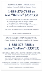 Baltimore, Maryland Large Human Trafficking Notice - Acrylic