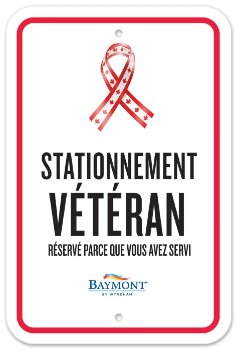Canada Veteran Parking Sign - French