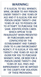 Colorado Alcohol Age Warning Sign