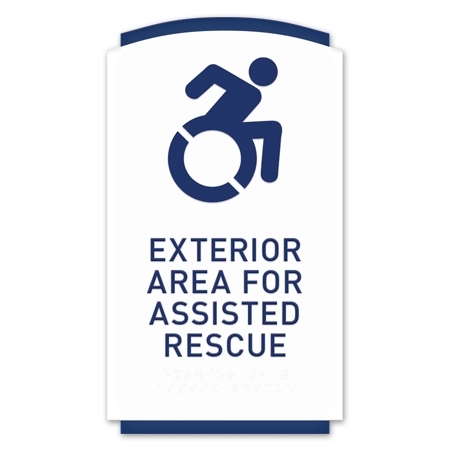 Exterior Area for Assisted Rescue Sign w/Dynamic ISA Symbol