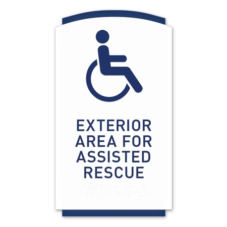 Exterior Area for Assisted Rescue Sign w/ISA Symbol