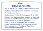 Fitness Center Rules Sign