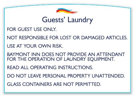 Guest Laundry Room Sign
