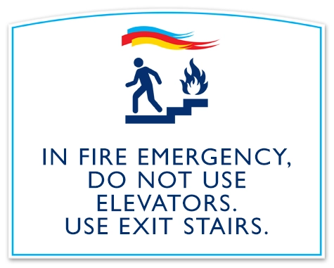 In Fire Emergency, Do Not Use Elevator - No Braille