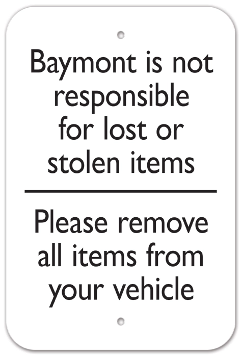 Lost or Stolen Items Sign