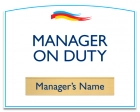 Manager On Duty w/Nameplate