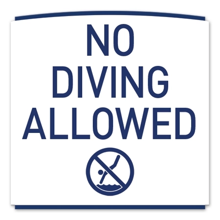 No Diving Allowed Sign w/Symbol