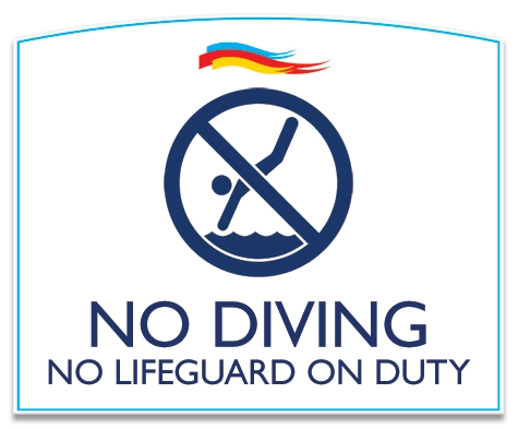 No Diving No Lifeguard Sign
