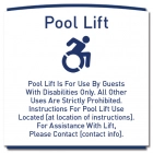 Pool Lift Rules Sign w/DYN ISA Symbol