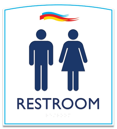 Restroom Sign w/Unisex Symbols