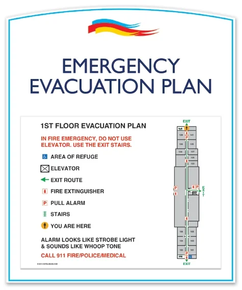 Standard Entrance Evacuation Plans - CA Compliant