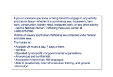Human Trafficking Signs