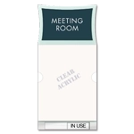 2-Line Meeting Room Sign w/Window & Sliding Panel