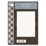 2-Line Meeting Room Sign w/Window & Sliding Panel