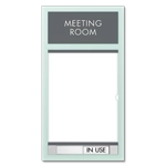 2-Line Meeting Room Sign w/Window & Sliding Panel