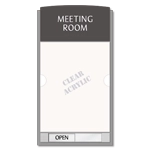 2-Line Meeting Room Sign w/Window & Sliding Panel